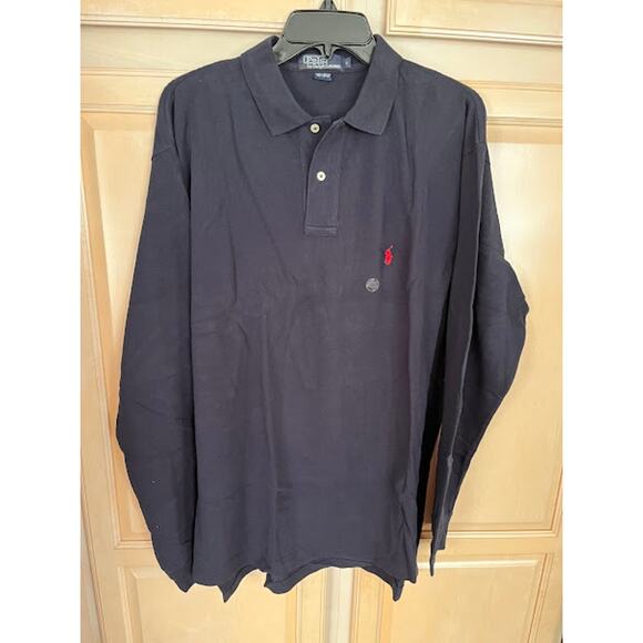VTG 80s Polo by Ralph Lauren Shirt Navy Long Sleeve NWOT - Picture 1 of 7